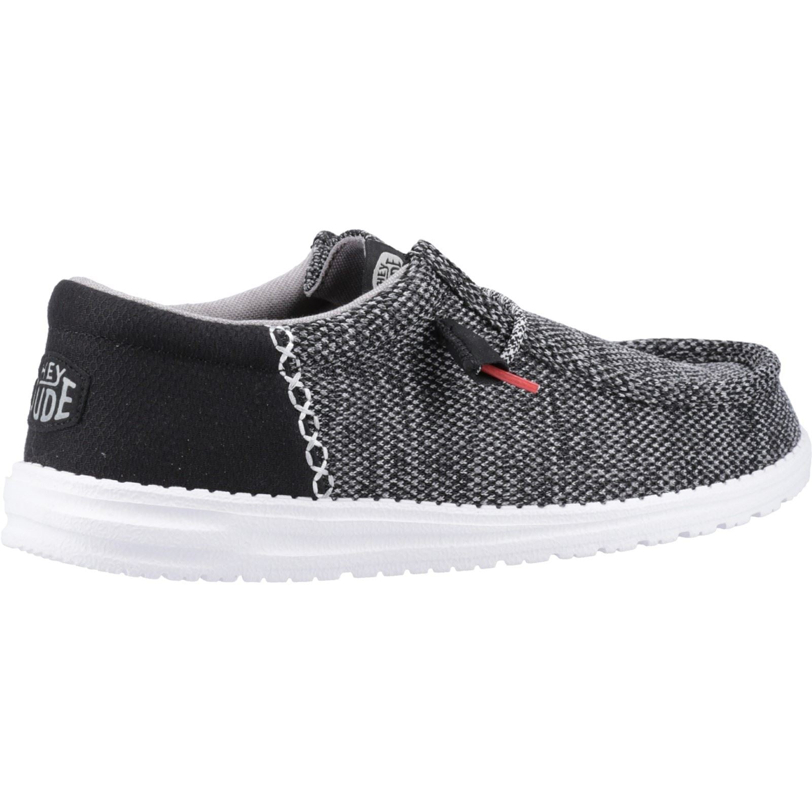 HEYDUDE Wally Funk Open Mesh Chaussures Bateau Hommes Noires/Blanches