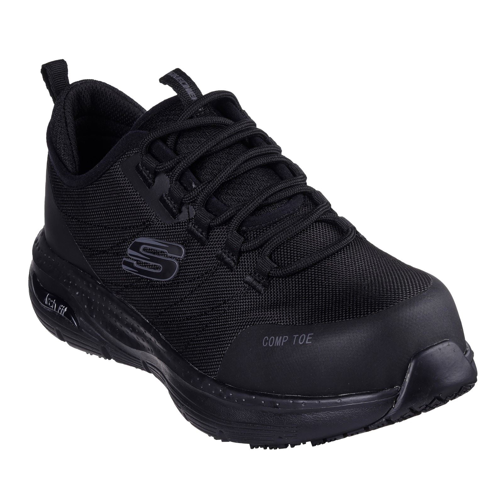 Skechers Workwear Arch Fit SR Ebinal Baskets De Sécurité Noires En Textile Pour Femmes