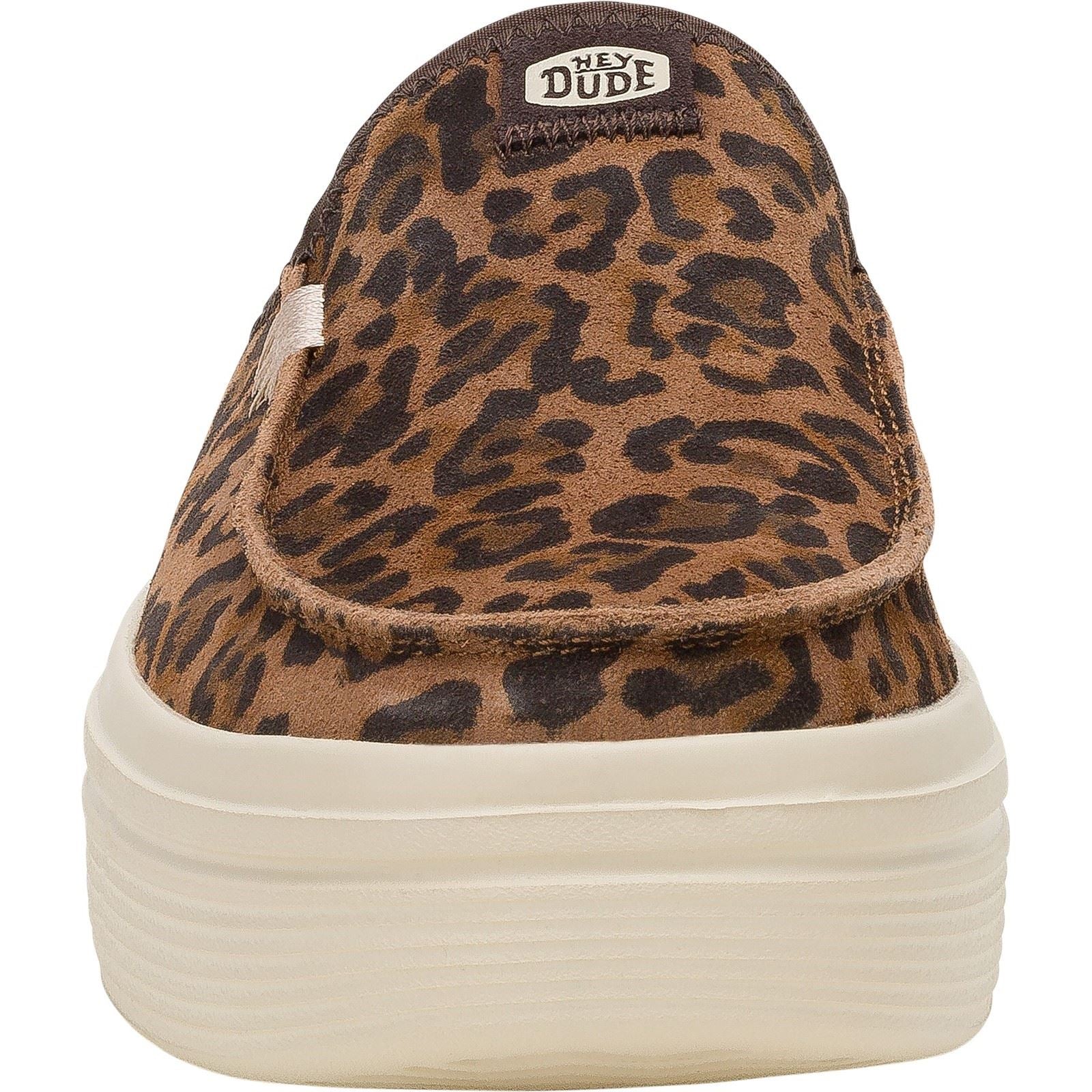 HEYDUDE Austin Lift Classic Mules Léopard Brunes En Cuir Pour Femmes