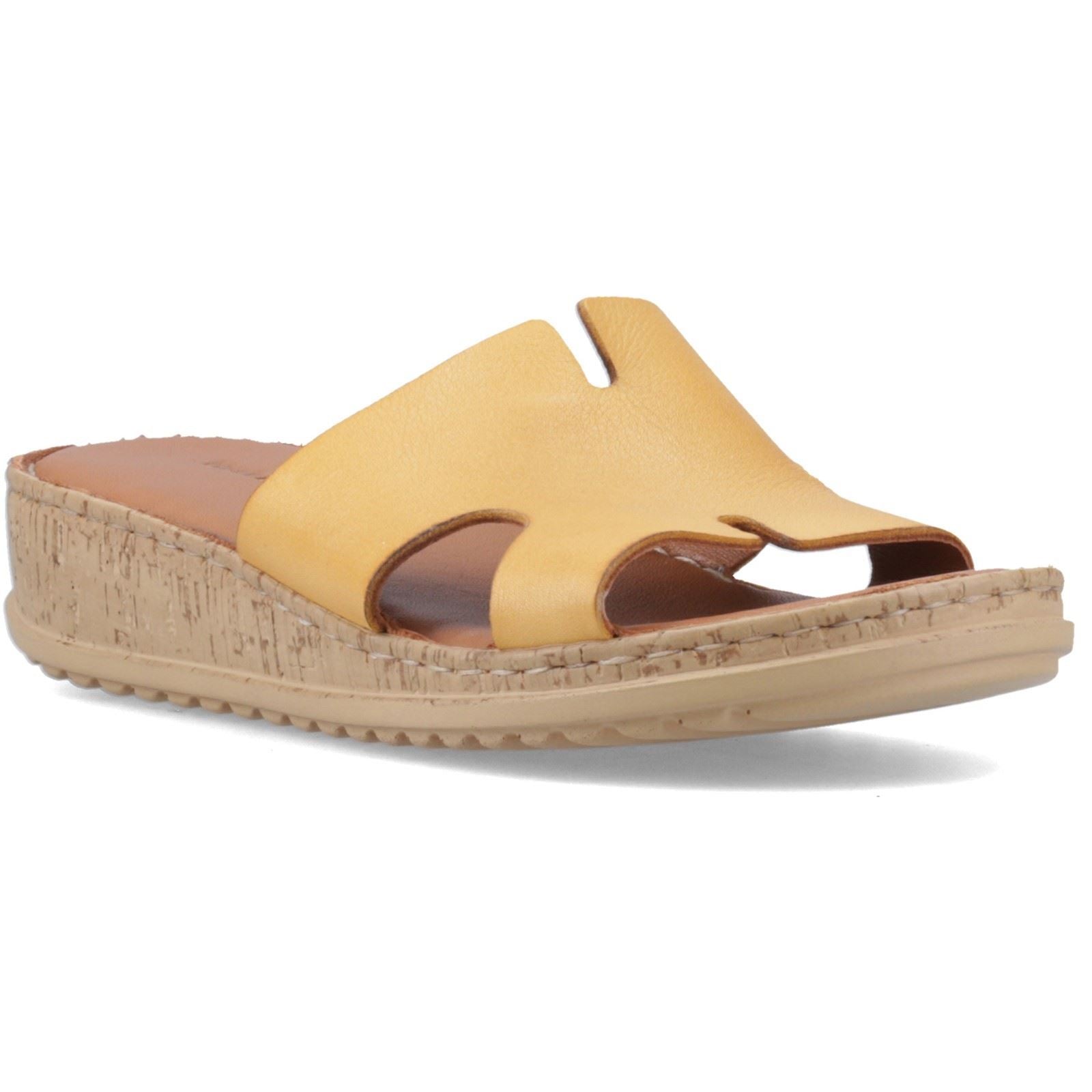 Hush Puppies Eloise Sandales En Cuir Pour Femmes Moutarde