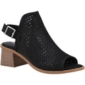 Hush Puppies Louise Heeled Sandales Noires Pour Femmes En Cuir