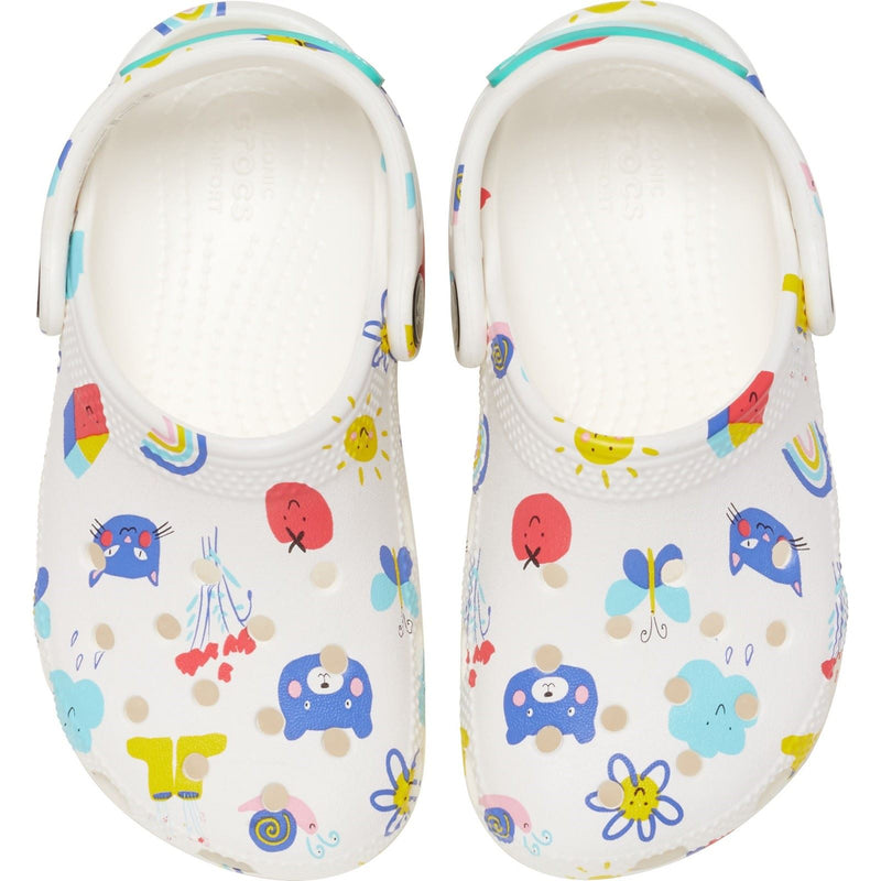 Crocs Classic Graphic Thermoplastique Blanc/multicolore Mocassins