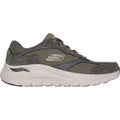 Skechers Arch Fit 2.0 The Keep Baskets En Cuir Pour Homme De Couleur Olive