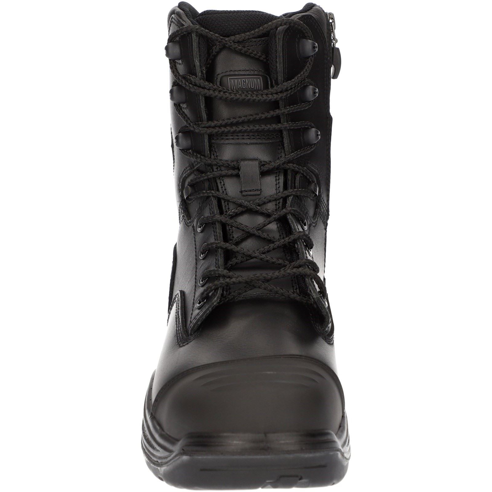 Magnum Bottes De Sécurité Noires En Cuir Avec Fermeture Éclair Latérale Rigmaster