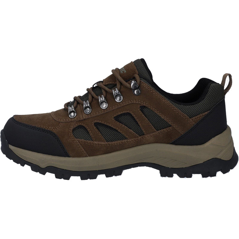 Hi-Tec Bandera Expedition Low Chaussures De Randonnée Pour Homme En Cuir Brun Fumé/kaki