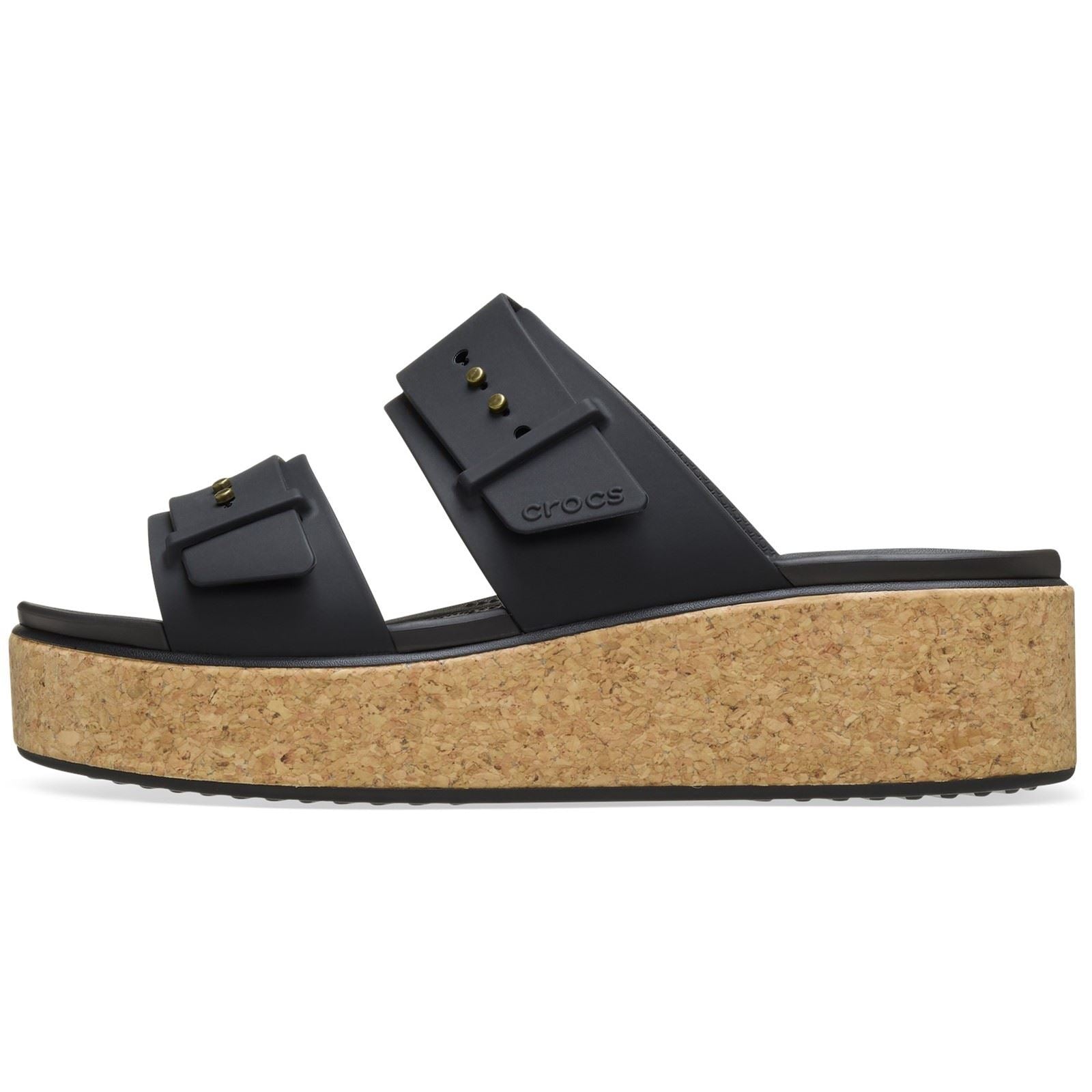 Crocs Brooklyn Buckle Sandales Noires Pour Femmes