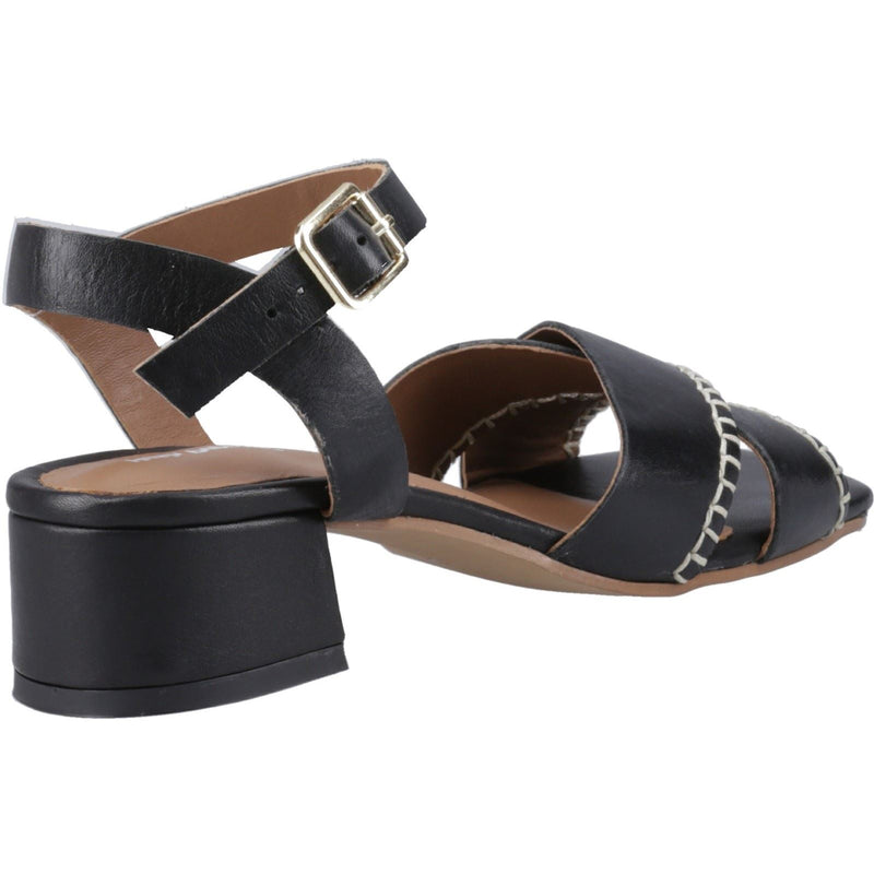 Hush Puppies Lyla Heeled Sandales Noires Pour Femmes En Cuir