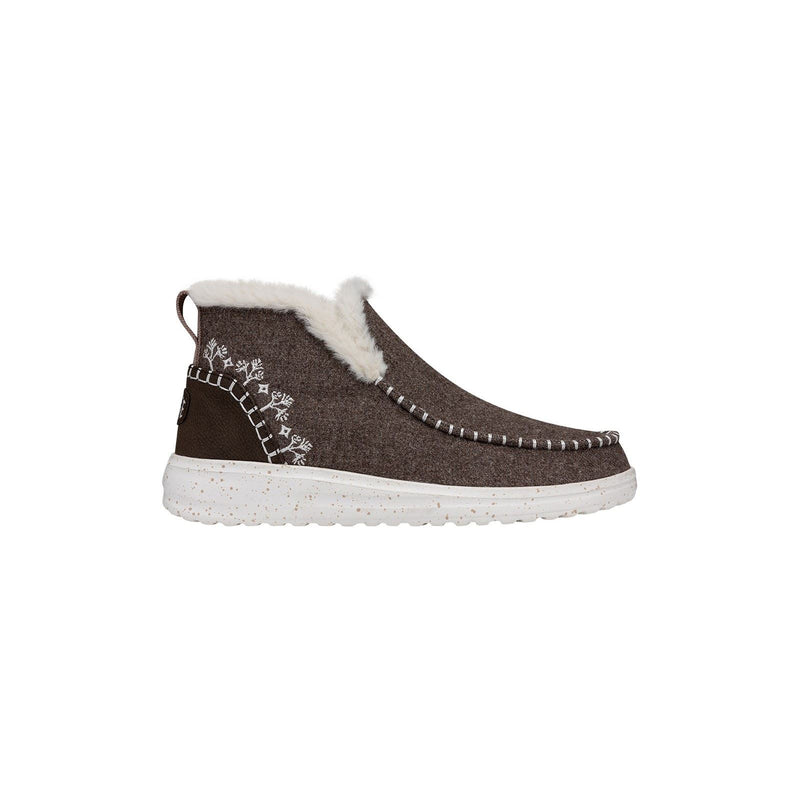HEYDUDE Denny Wool Faux Shearling Bottes Pour Femmes En Noyer