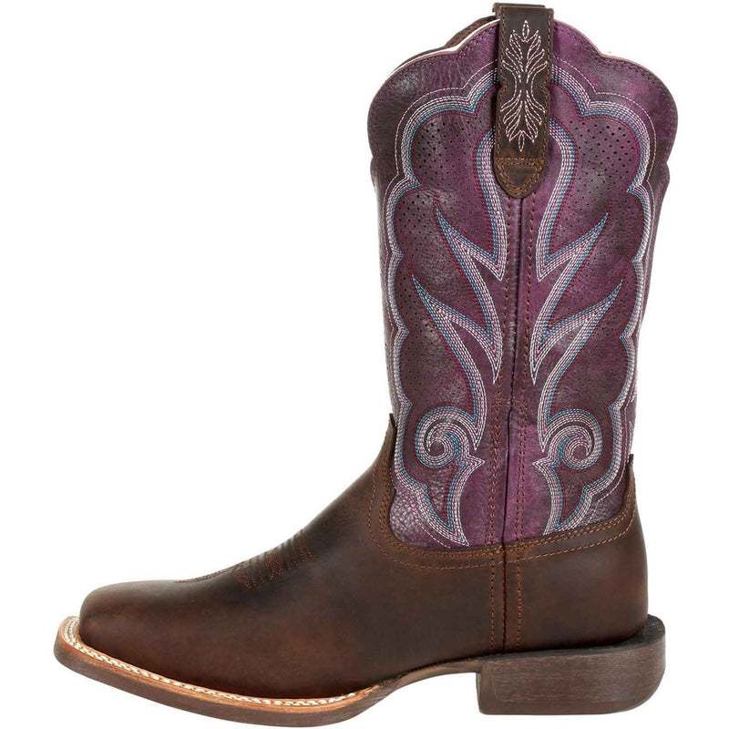 Durango Lady Rebel Pro Bottes En Cuir Pour Femmes Marron Huilé/Prune