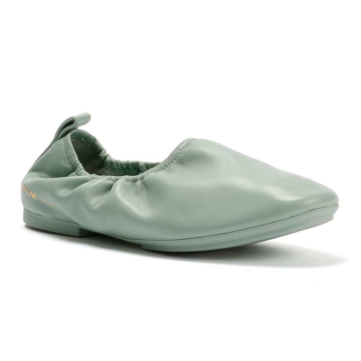 FitFlop X Pantone Delicato Ballerina Chaussures En Cuir Vertes Pour Femmes