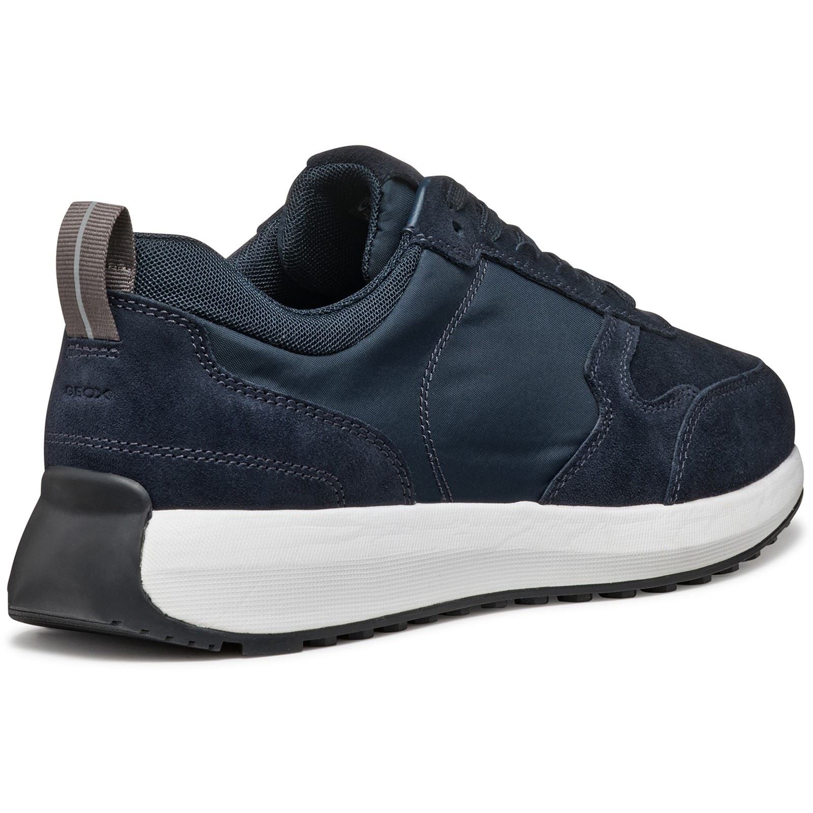 Geox U VOLPIANO Chaussures De Sport Pour Homme En Cuir Bleu Marine