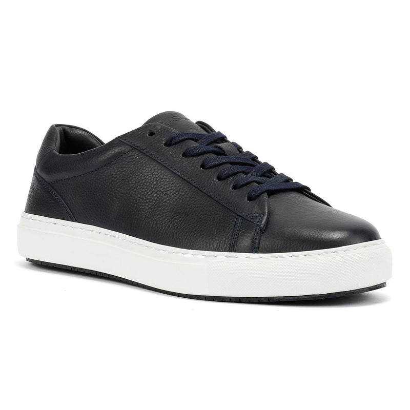 Ben Sherman Ace Cupsole Chaussures De Sport En Cuir Pour Hommes Bleues