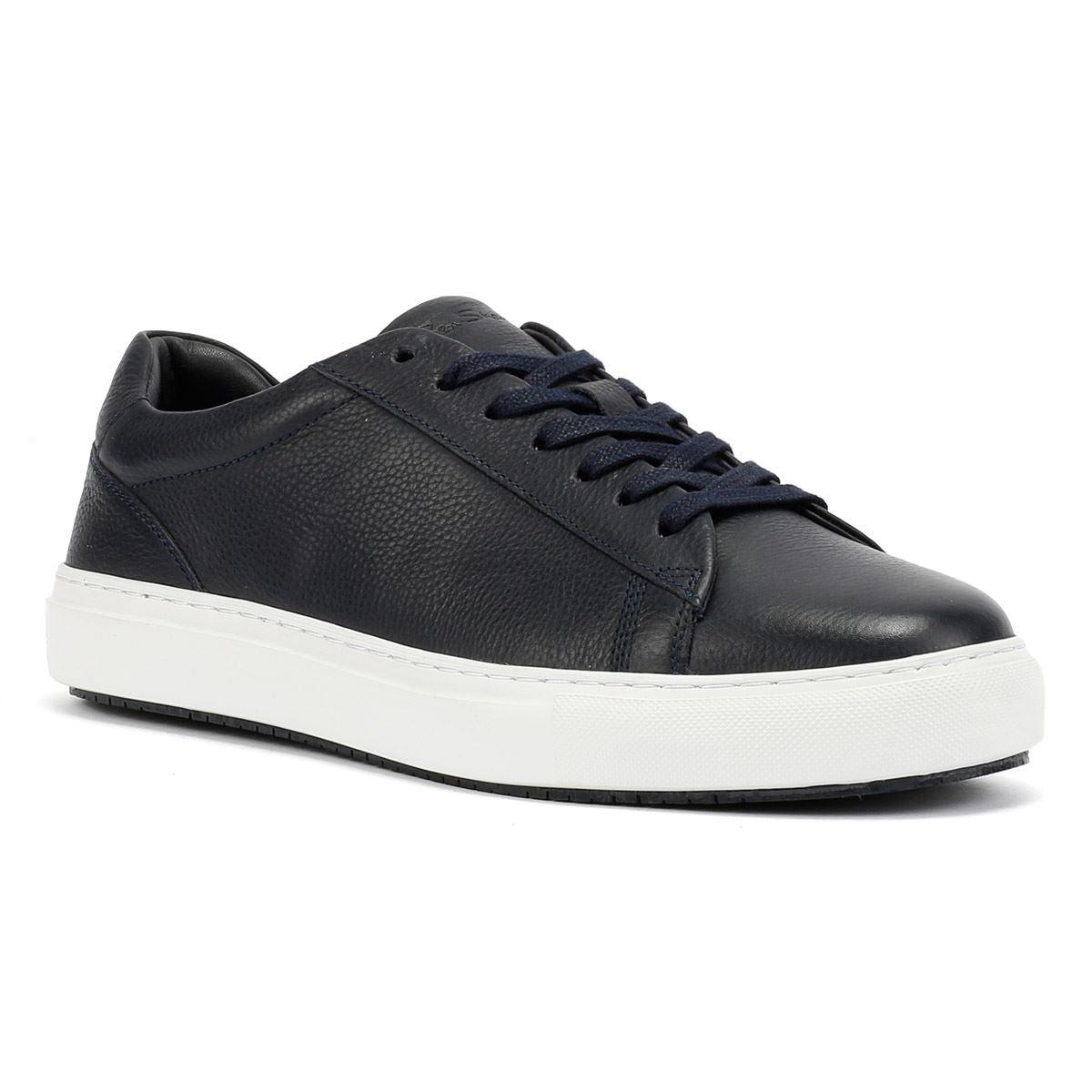 Ben Sherman Ace Cupsole Baskets En Cuir Pour Hommes Bleues