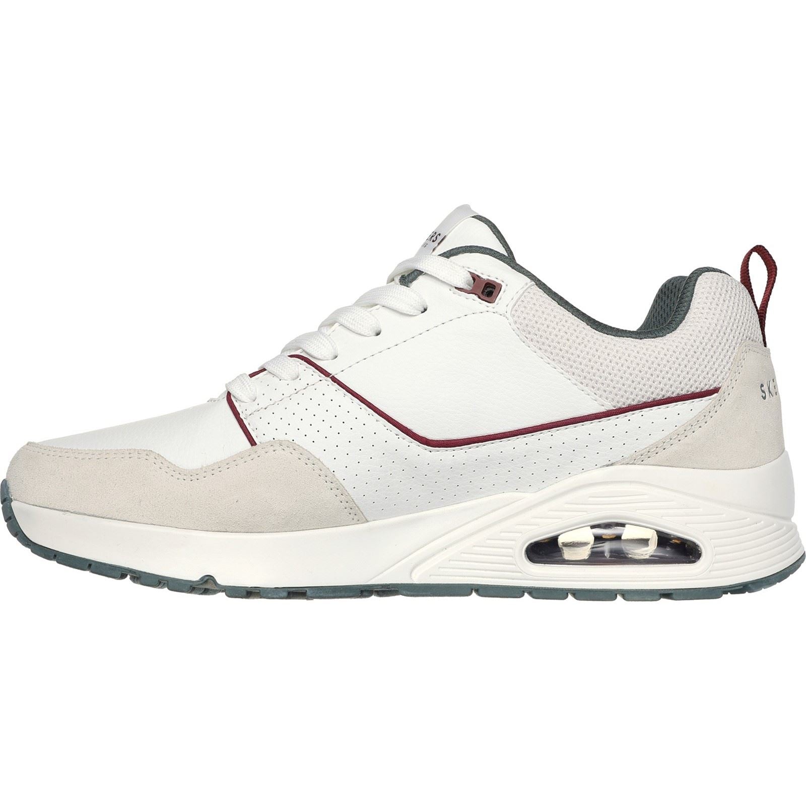 Skechers Uno Retro One Baskets Pour Hommes En Cuir Blanc/Gris