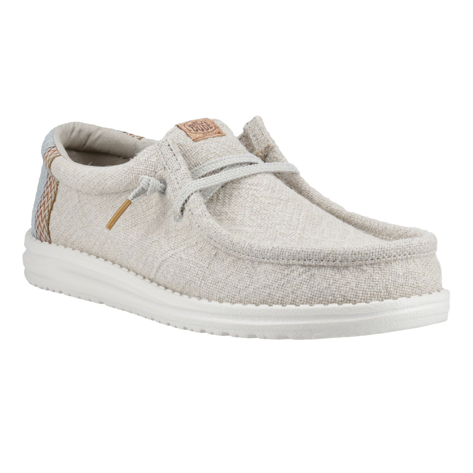 HEYDUDE Wally Jute Chaussures Mocassins En Toile De Jute Pour Hommes, Gris Pierre/Vert Iceberg