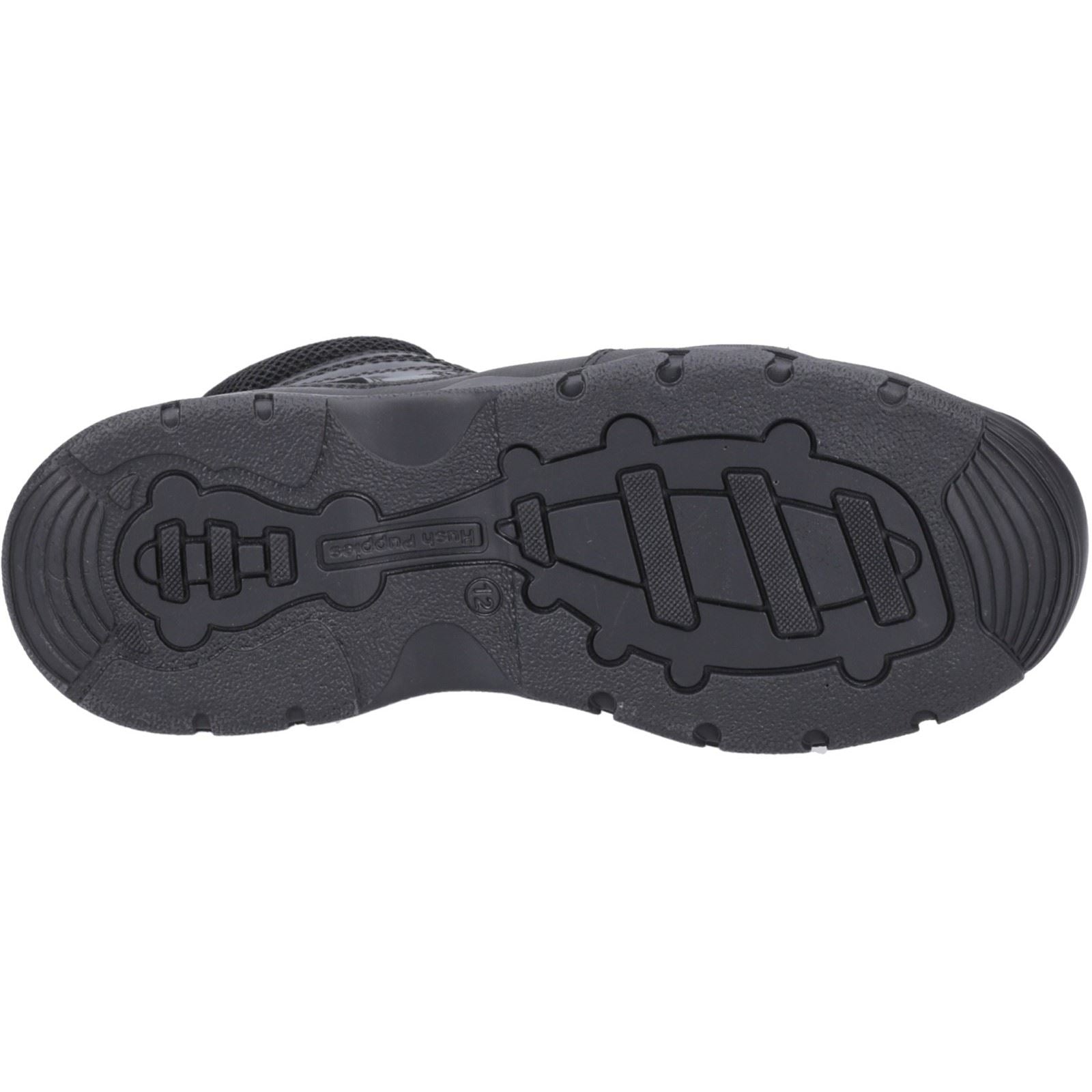 Hush Puppies Titus JNR Bottes Noires En Cuir Pour Garçons