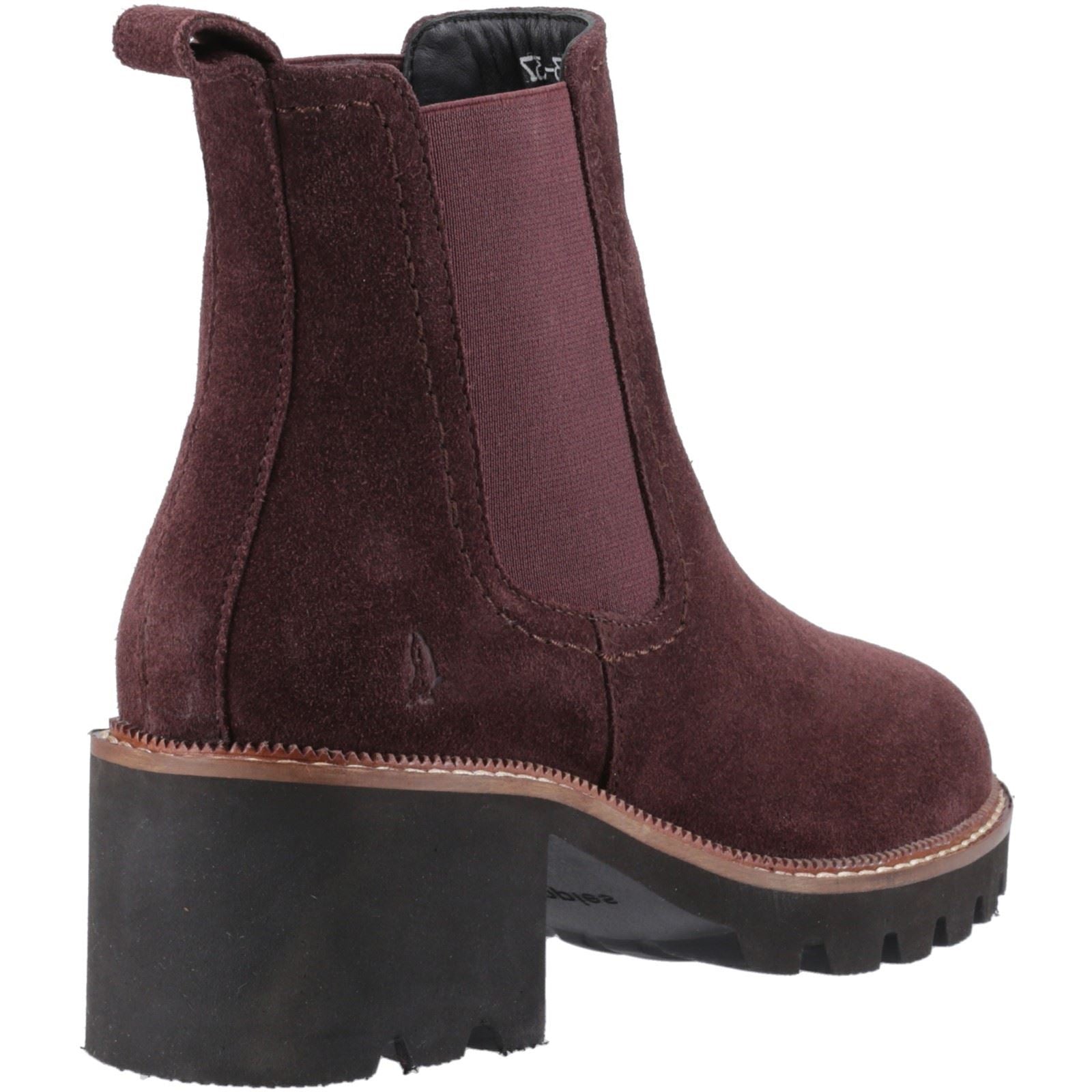 Hush Puppies Gaia Bottes Chelsea À Talons En Cuir Prune Pour Femme