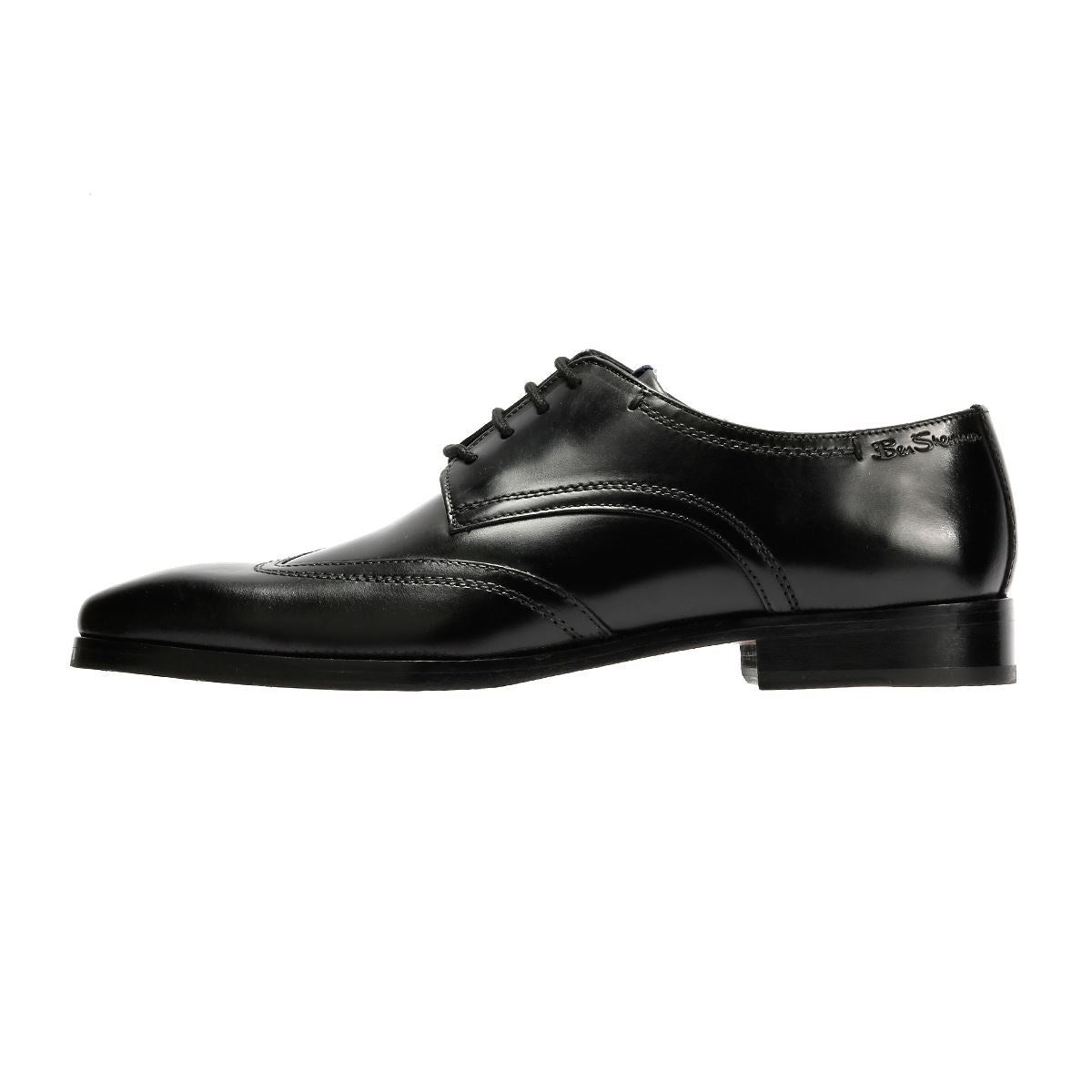 Ben Sherman Kingston Derby Chaussures Noires En Cuir Pour Homme À Lacets