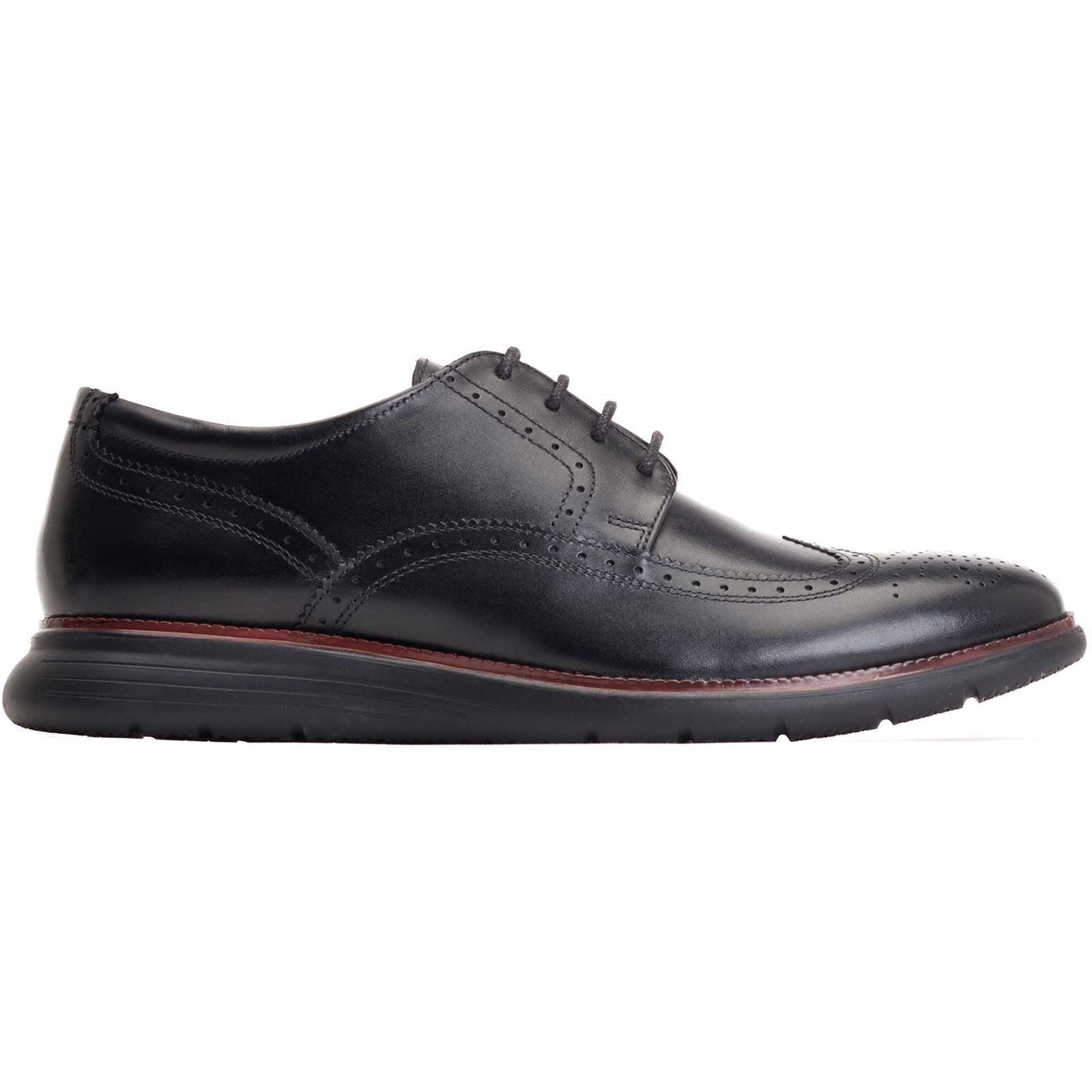 Base London Flight Chaussures Richelieu Pour Hommes En Cuir Noir
