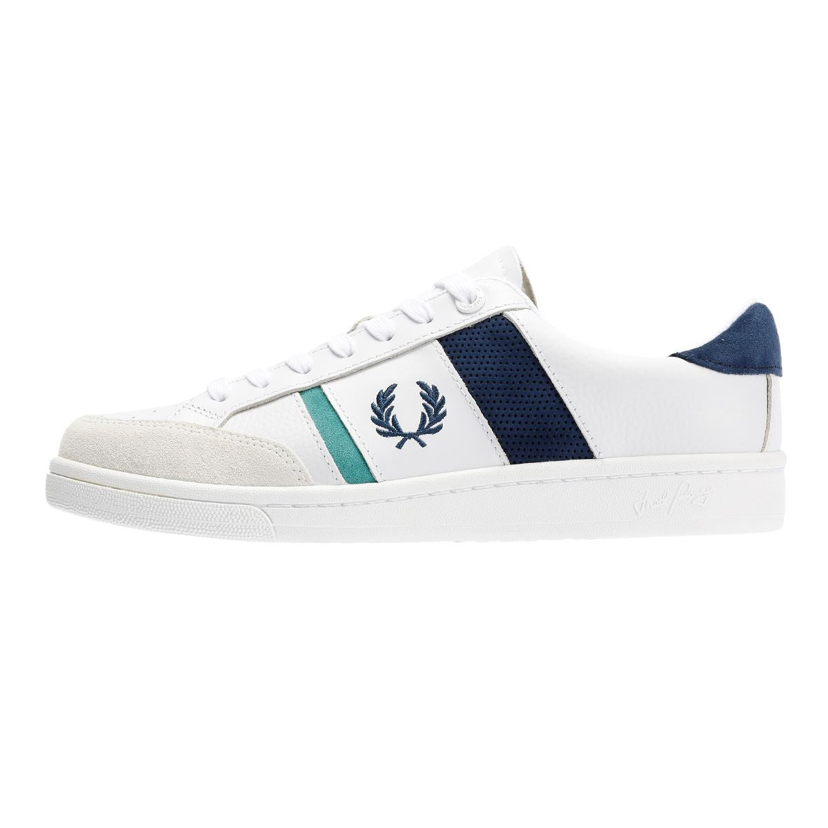 Fred Perry B725 Baskets Blanches En Cuir Pour Hommes