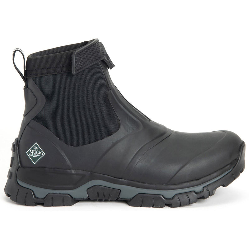 Muck Boots Apex Mid Zip Bottes De Pluie En Caoutchouc Noir/Sombre Shadow En Français.