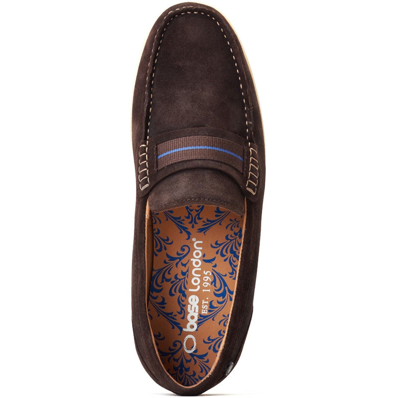 Base London Drum Chaussures Loafers Marron Brûlé Pour Hommes En Cuir