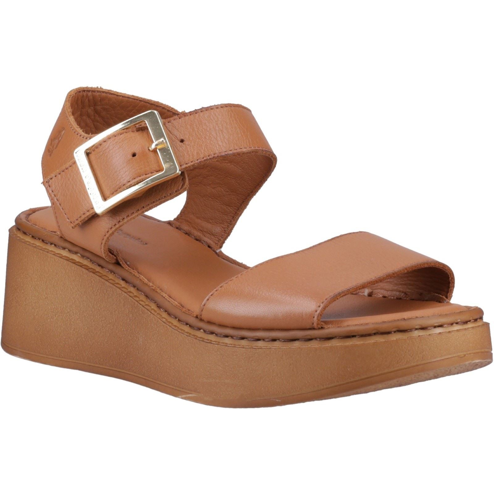 Hush Puppies Beatrix Wedge Sandales En Cuir Pour Femme Couleur Beige