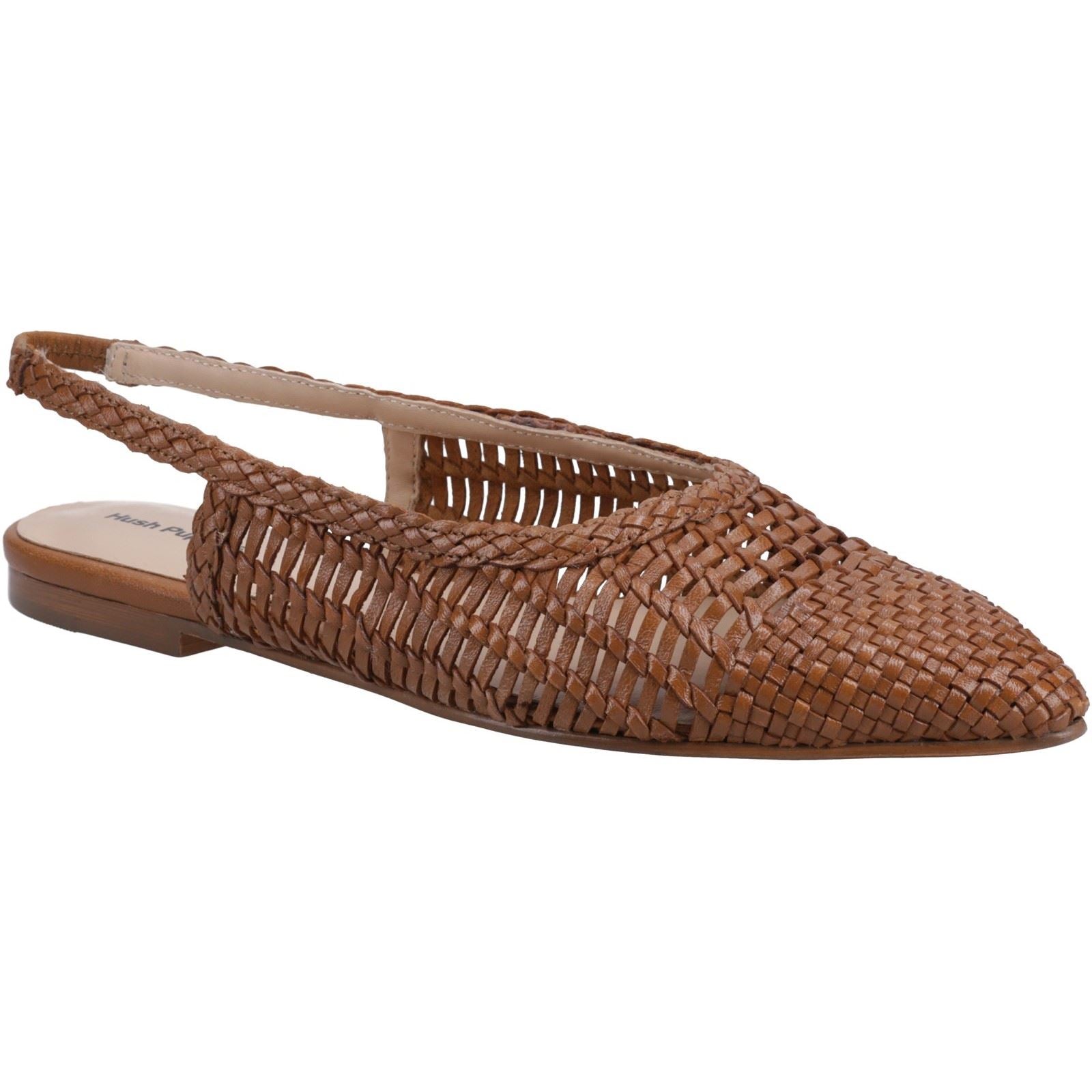 Hush Puppies Dalia Woven Ballons Plats Pour Femmes En Cuir De Couleur Tan