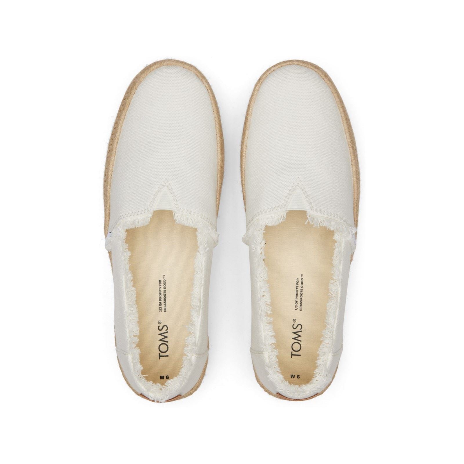 TOMS Valencia Espadrilles Blanches Pour Femmes En Coton 100%