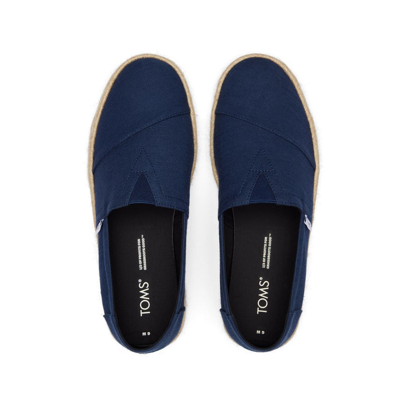 TOMS Alpargata Rope 2.0 Espadrilles Pour Hommes En Coton 100 %, Couleur Marine.