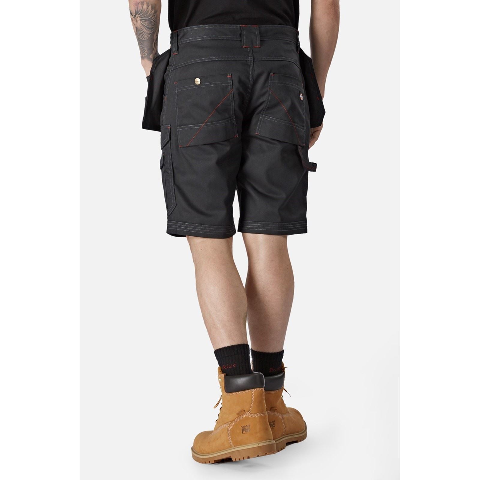 Dickies Redhawk Pro Work Shorts De Travail Noirs En Polyester Pour Hommes