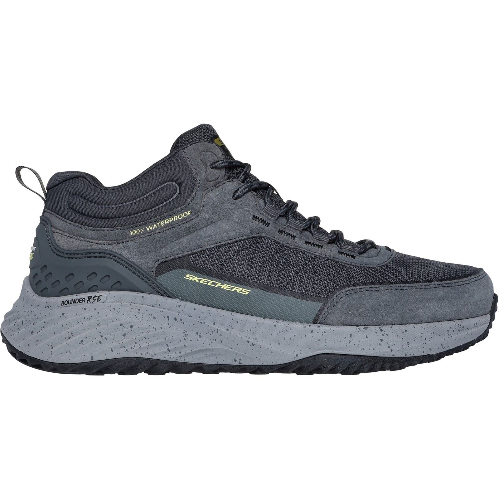 Skechers Bounder Rse Bottes De Randonnée En Cuir Pour Hommes, Charbon/Lime