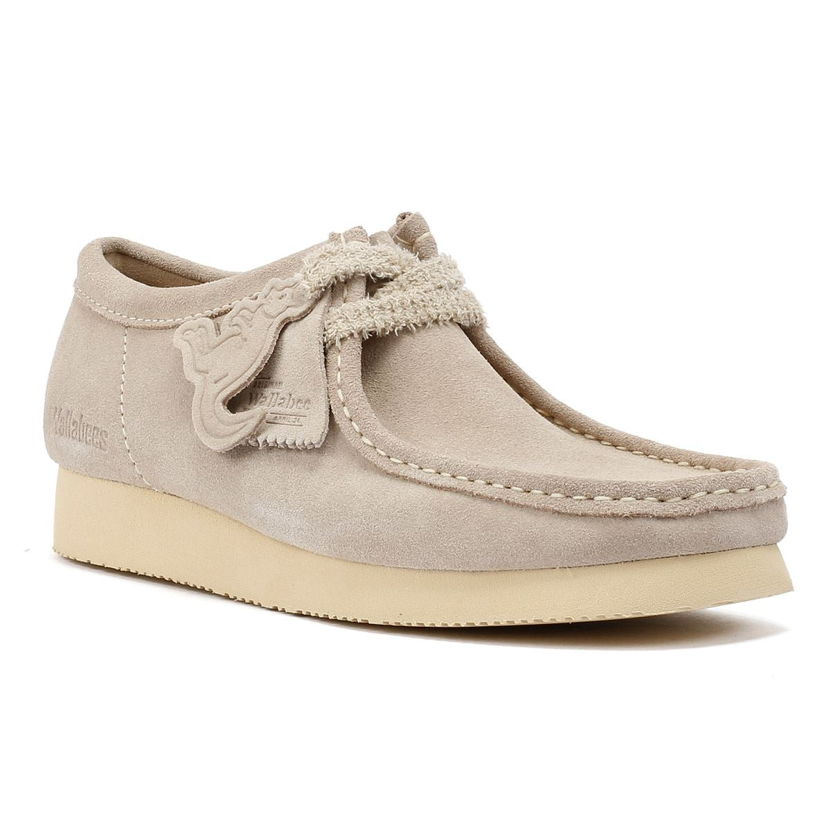 Clarks Originals Wallabee Day Chaussures Grises Pour Hommes En Daim À Lacets