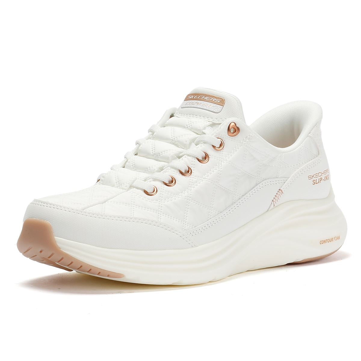 Skechers Slip-Ins Contour Foam Cozy Fit Baskets Blanches Pour Femmes