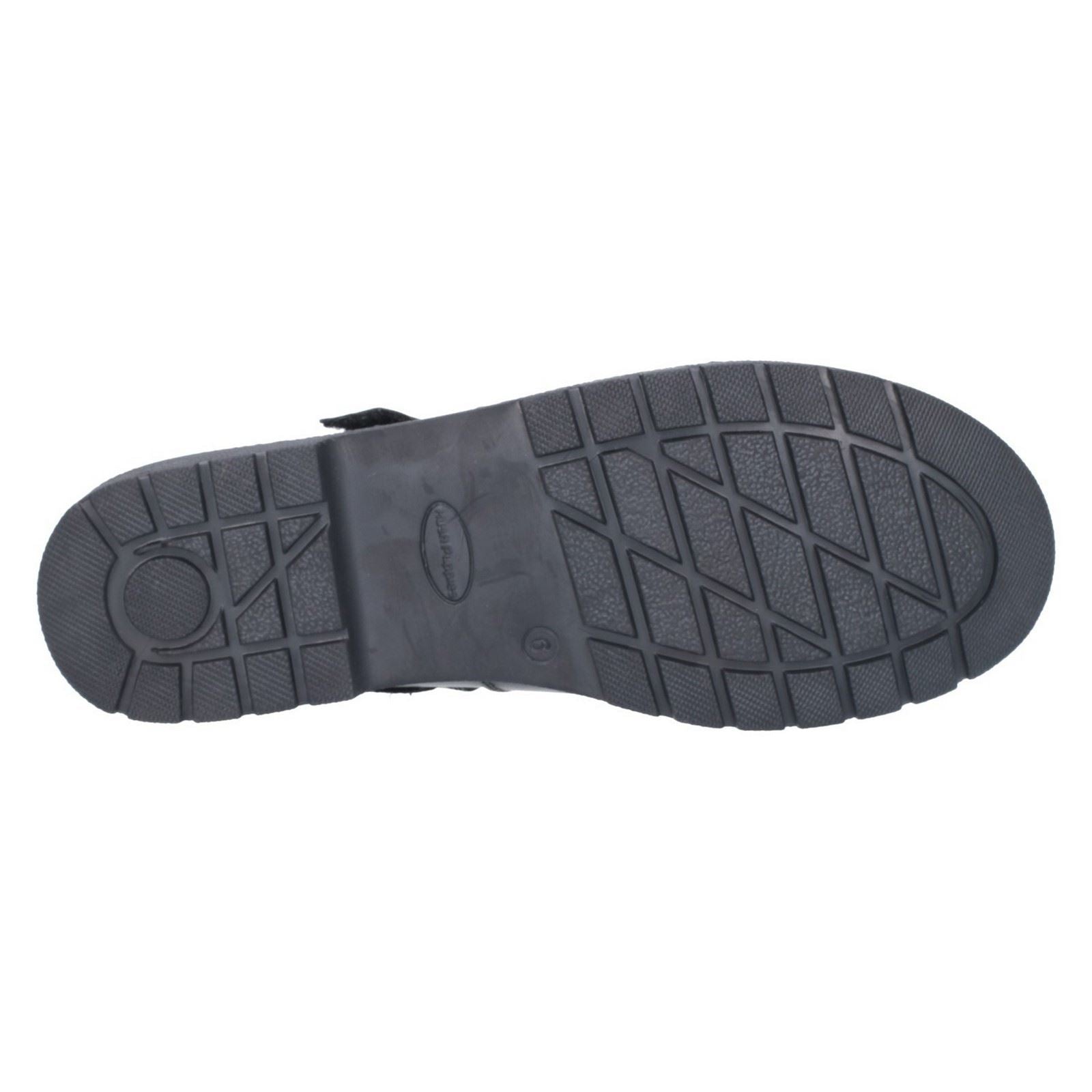 Hush Puppies Tally Senior Chaussures Noires Pour Filles En Cuir