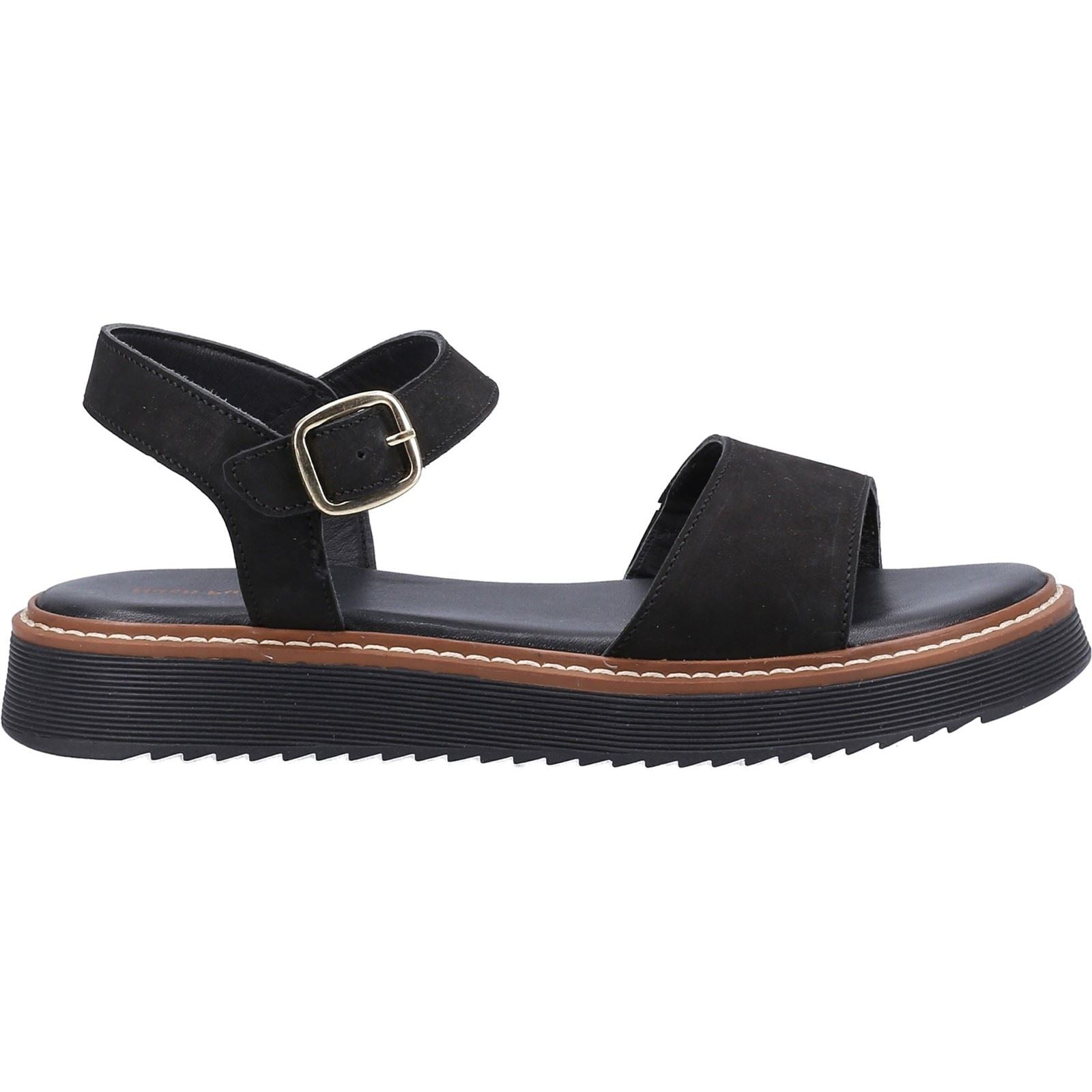 Hush Puppies Cassie Sandales Noires Pour Femmes En Nubuck