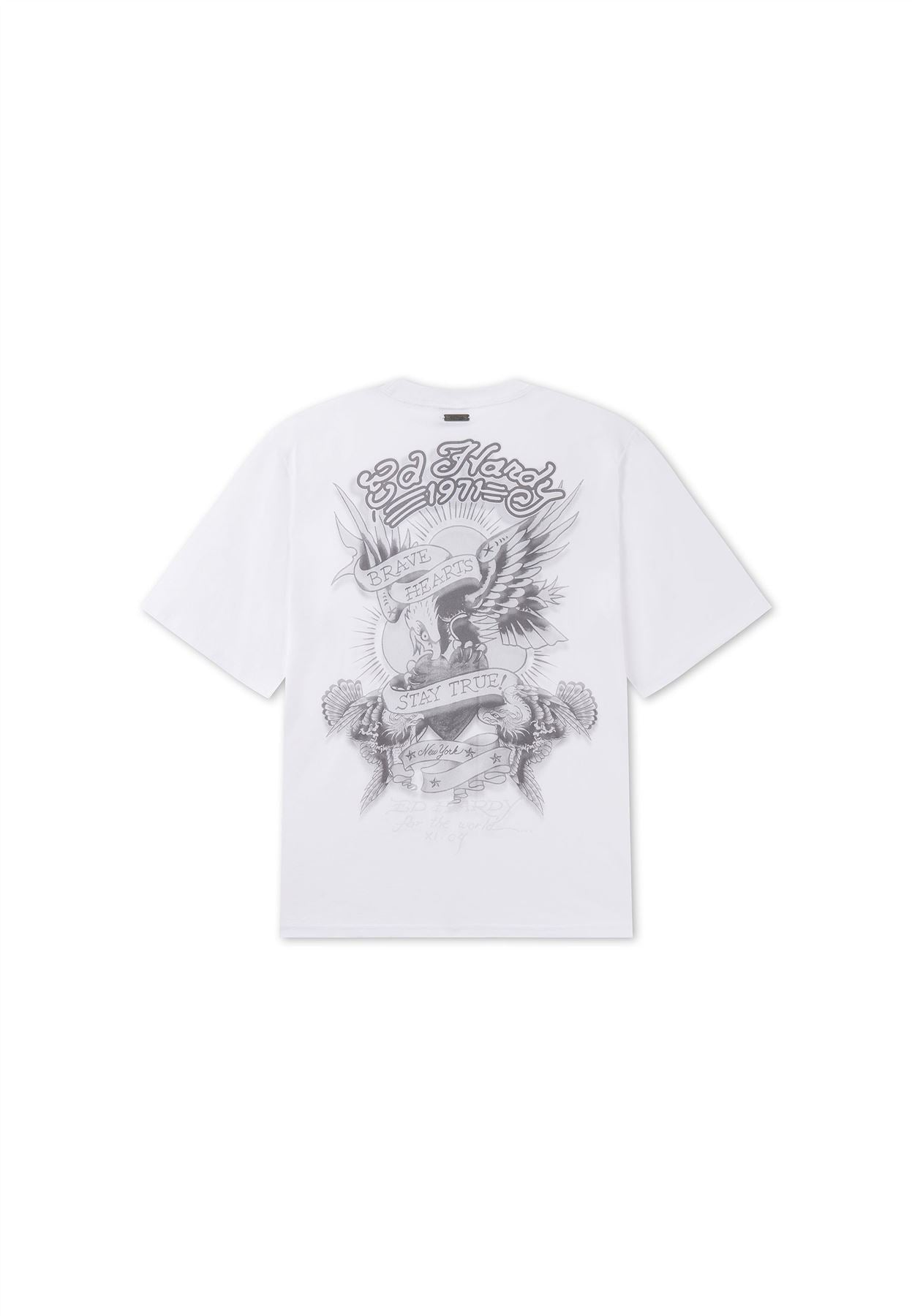Ed Hardy Stay True Graphic Regular T-Shirts Blancs Pour Hommes