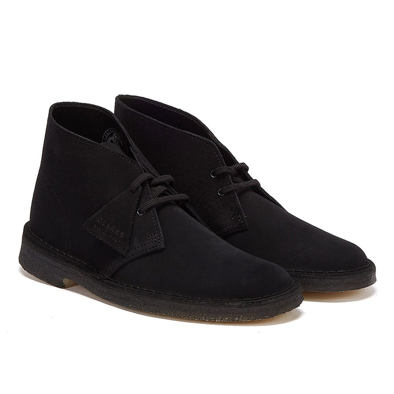 Clarks Originals Desert Bottes Noires En Daim Pour Hommes