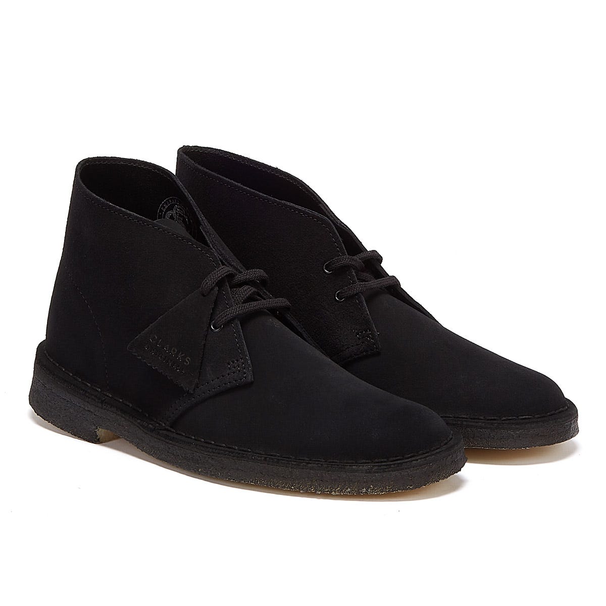 Clarks Originals Desert Bottes Noires En Daim Pour Hommes