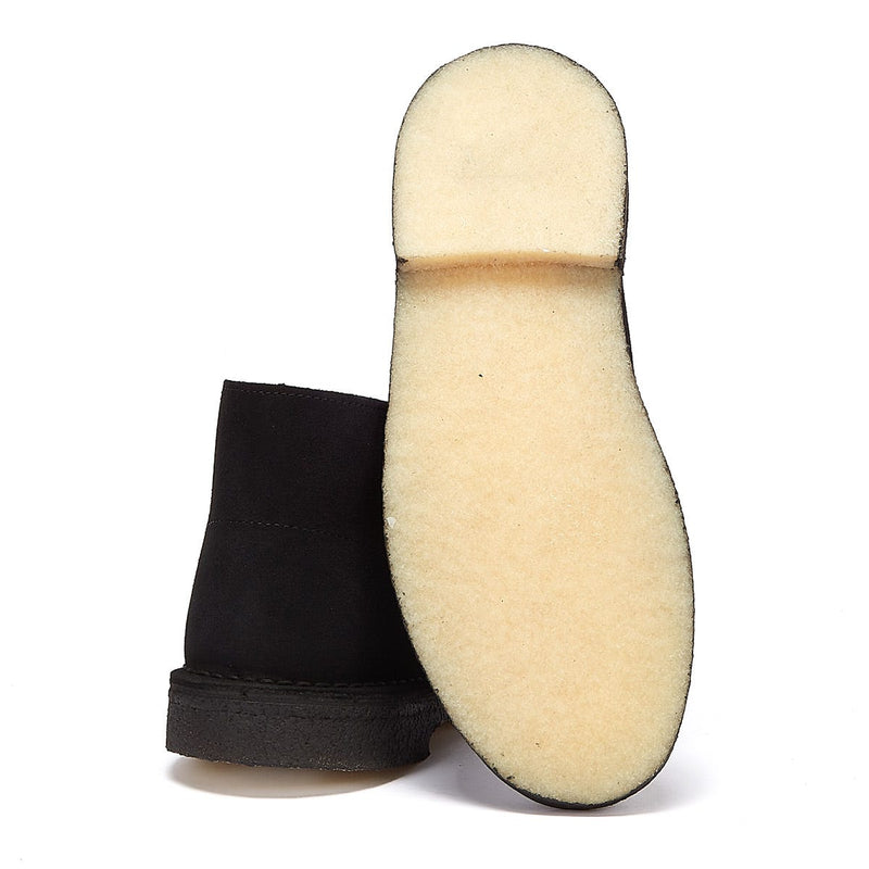 Clarks Originals Desert Bottes Noires En Daim Pour Hommes