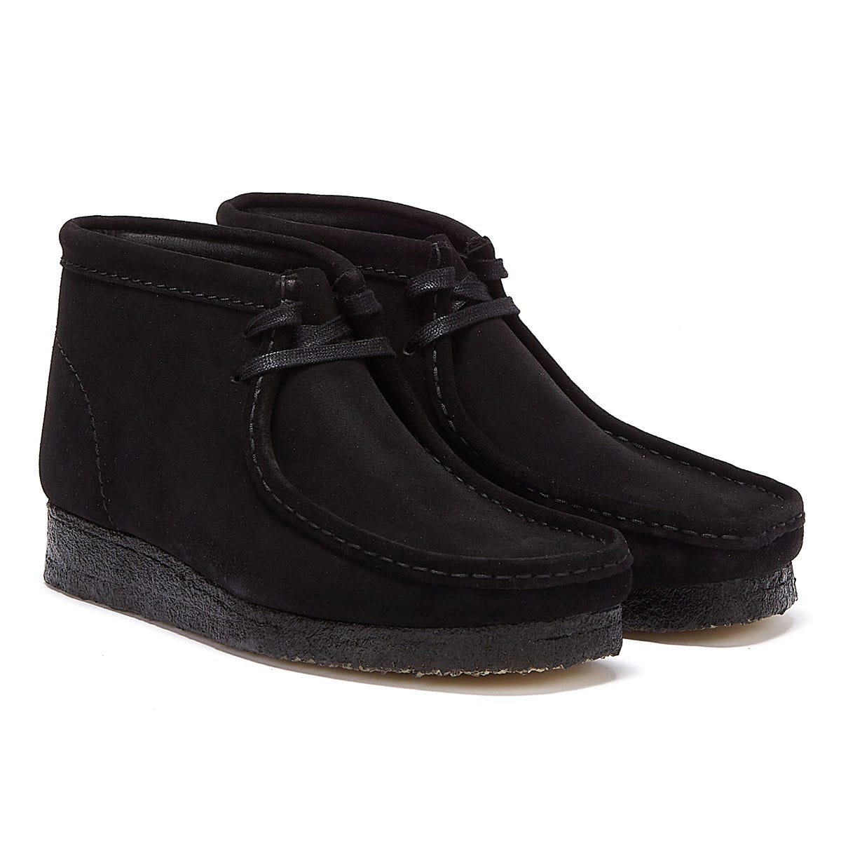 Clarks Originals Wallabee Suede Mens Black Boots