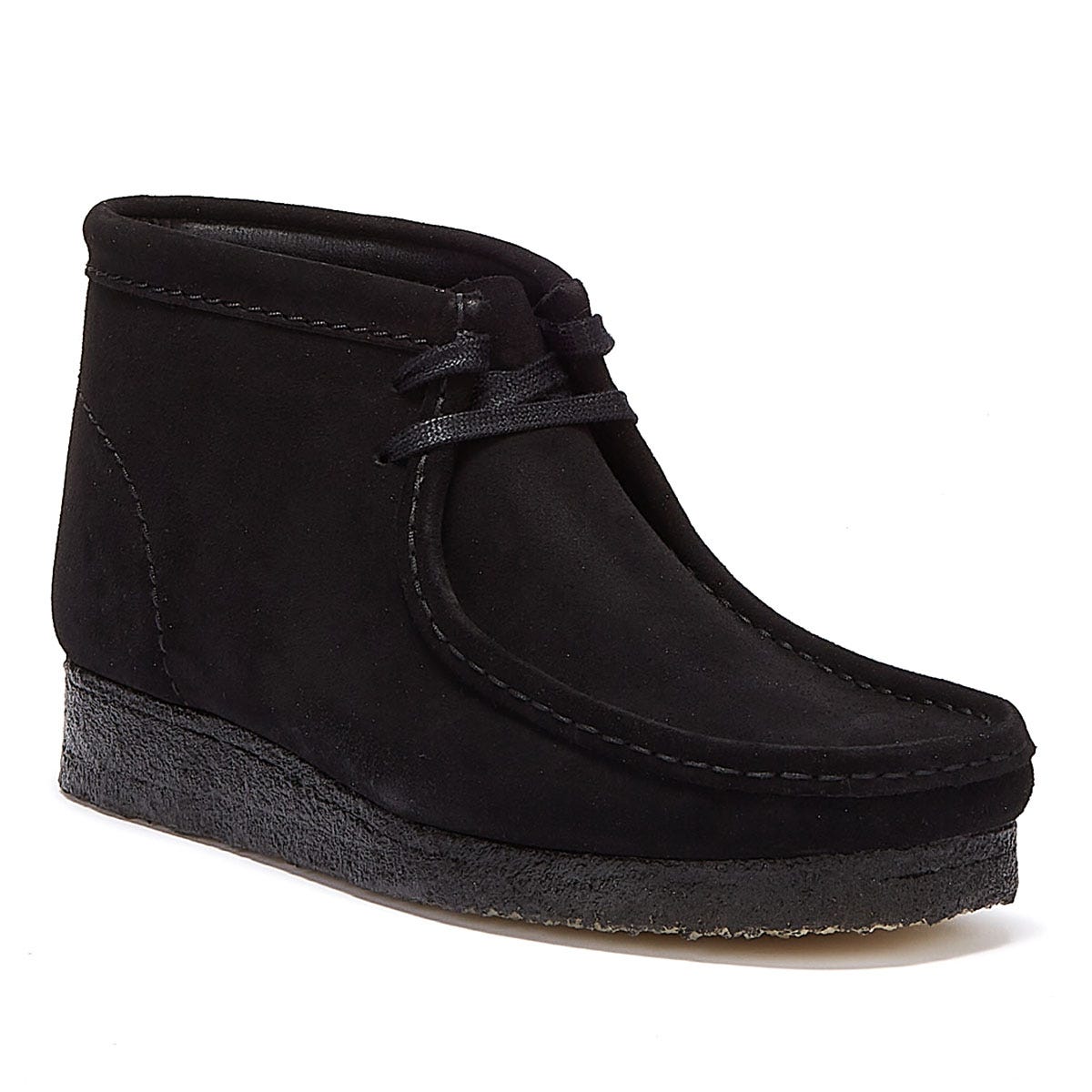 Clarks Originals Wallabee Suede Mens Black Boots