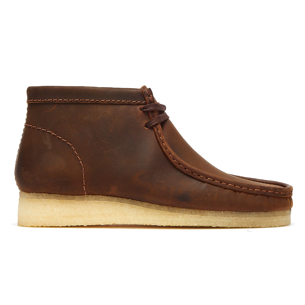 Clarks Originals Wallabee Leather Mens Beeswax Brown Boots