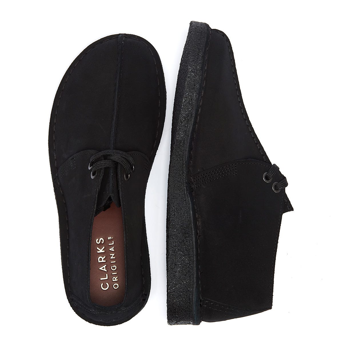 Clarks Chaussures Noires Pour Hommes En Daim Desert Trek De Clarks