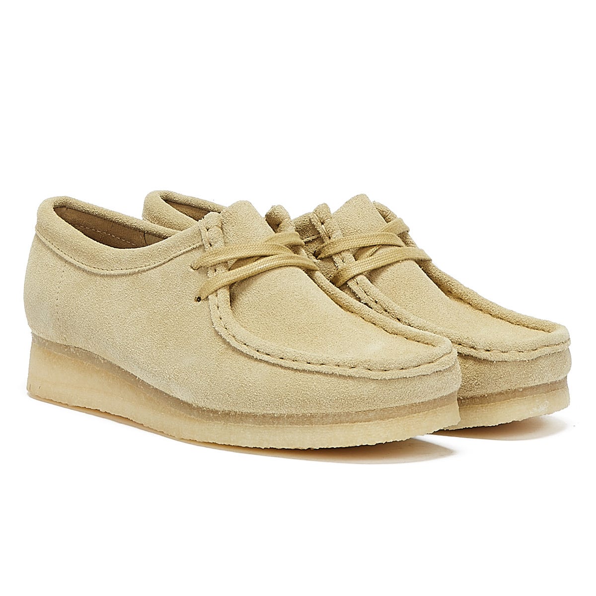 Clarks Originals Wallabee Femme En Daim Beiges Chaussures