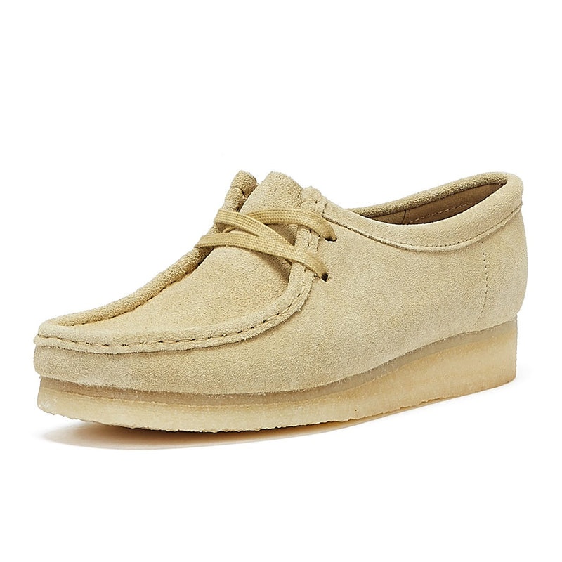 Clarks Originals Wallabee Femme En Daim Beiges Chaussures