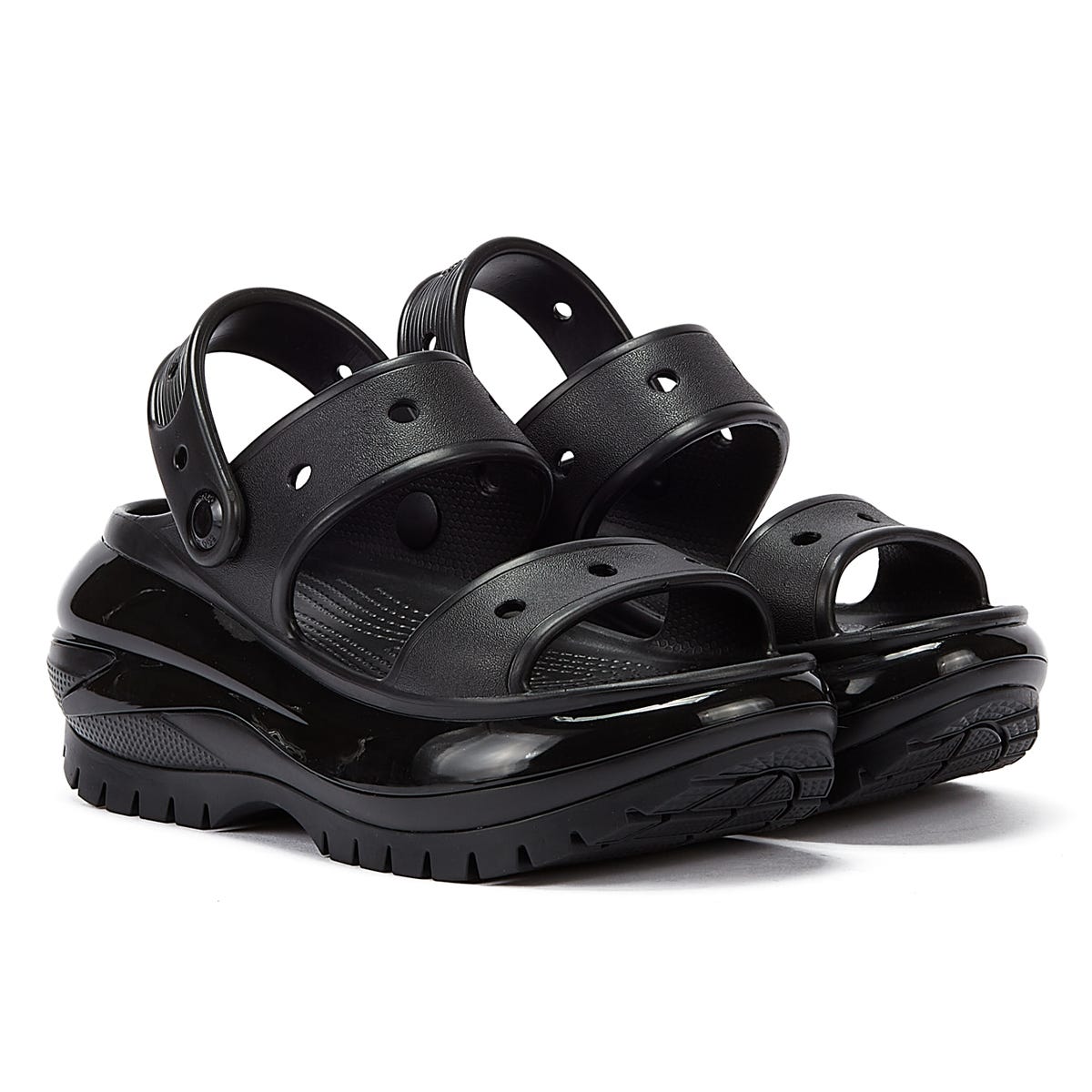 Sandales Crocs Classic Mega Crush Noir Femme