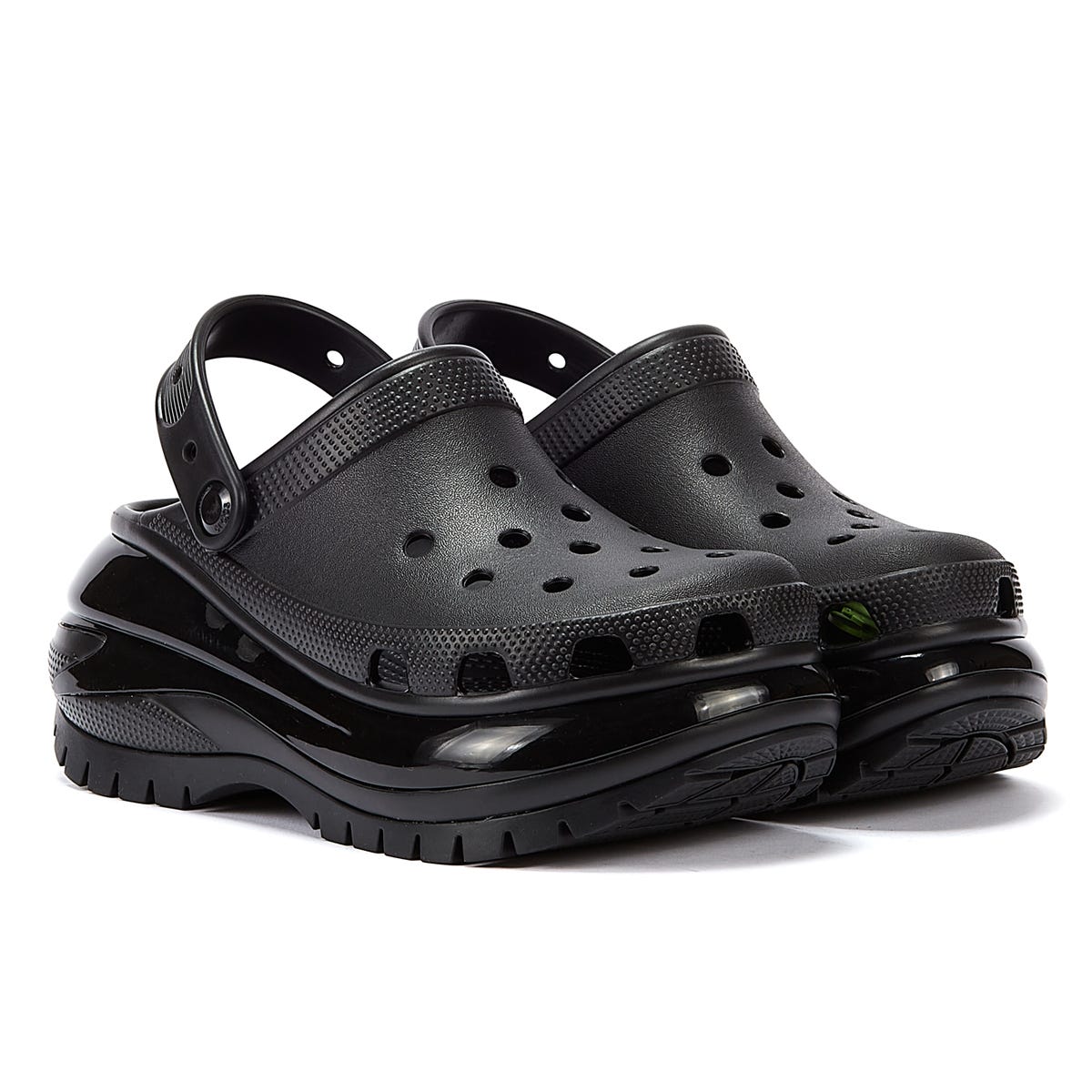 Sabots Crocs Classic Mega Crush noirs pour femmes