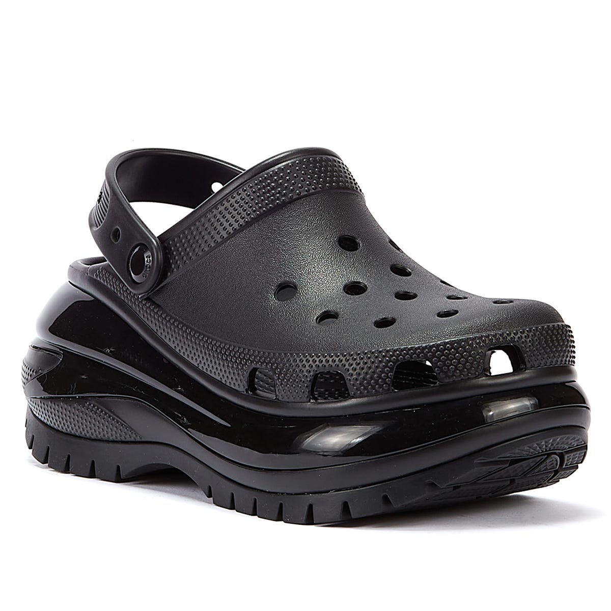 Sabots Crocs Classic Mega Crush noirs pour femmes