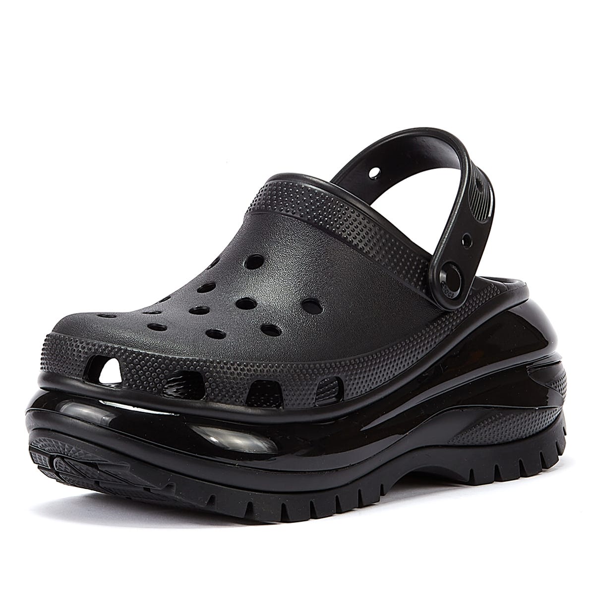 Sabots Crocs Classic Mega Crush noirs pour femmes